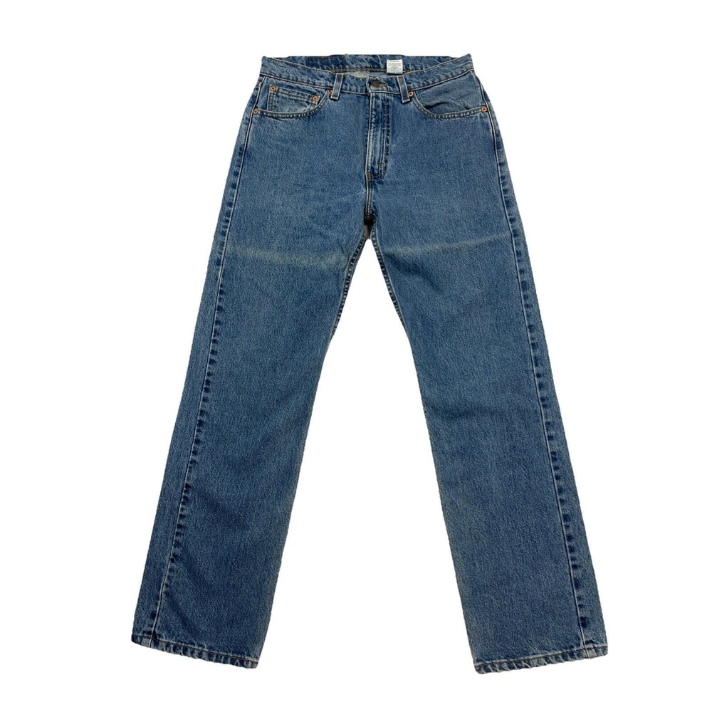 Vintage Levis 505 Jeans Men's 33x30 Blue Light Wash Regular Fit Distressed Denim